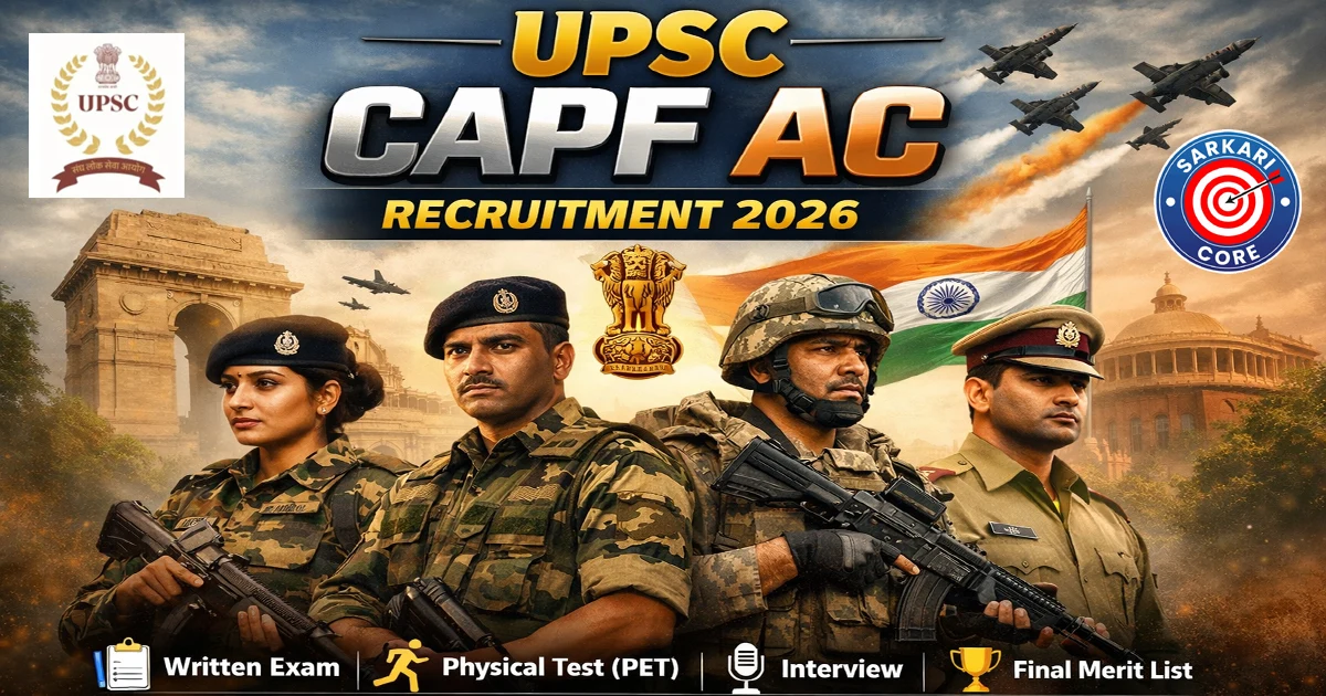 UPSC CAPF AC Recruitment 2026