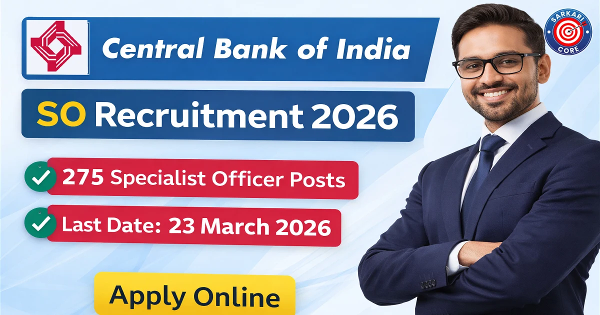 Central Bank of India SO Recruitment 2026