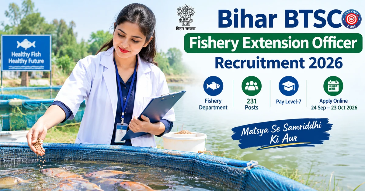 Bihar BTSC Fishery Extension Officer Recruitment 2026