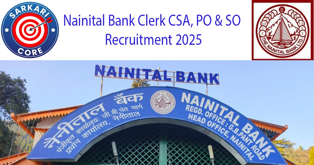 Nainital Bank Clerk CSA, PO & SO Recruitment 2025