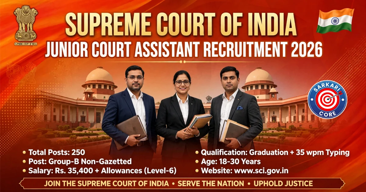 Supreme Court of India Junior Court Assistant Recruitment 2026