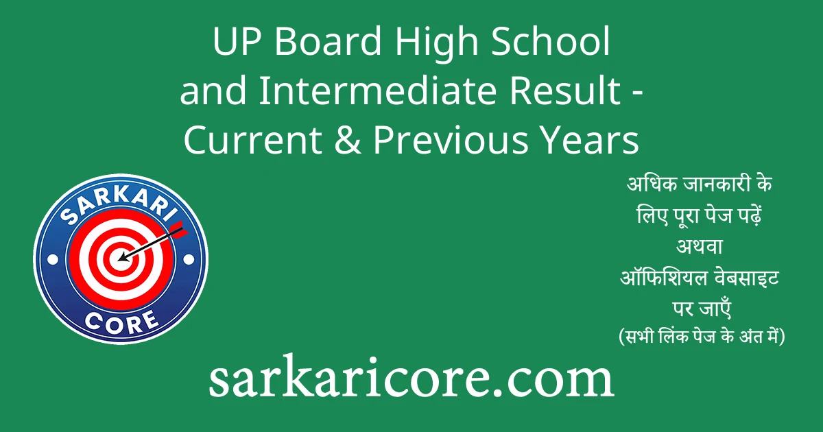 UP Board High School and Intermediate Result - Current & Previous Years