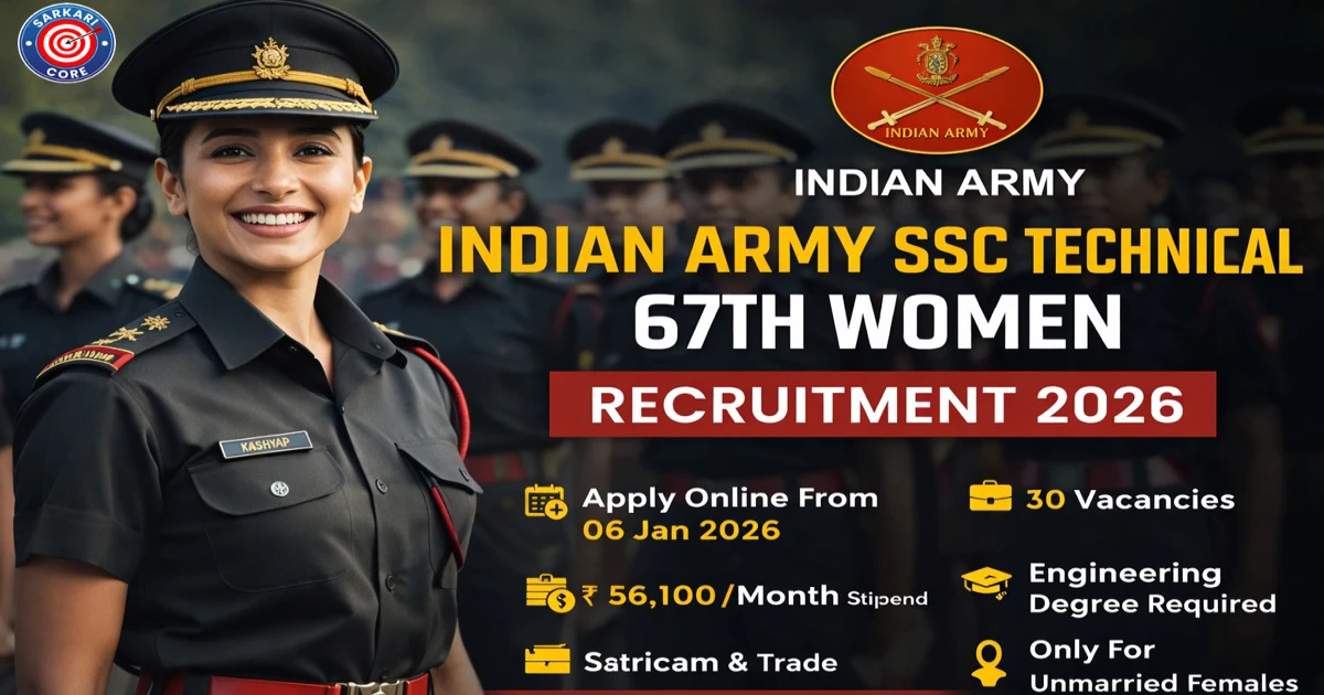 Indian Army SSC Technical 67th Women Recruitment 2026