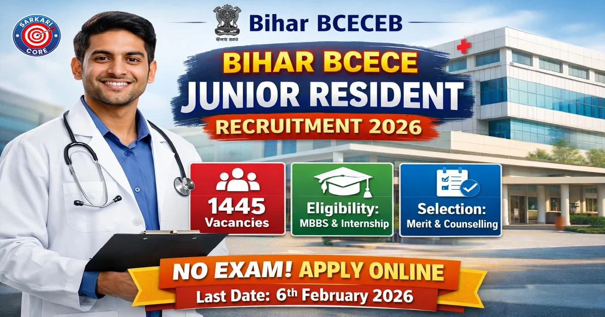 Bihar BCECE Junior Resident Recruitment 2026